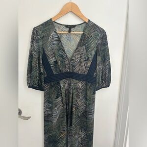 BCBGMaxAzria Leaf Patterned Midi Dress